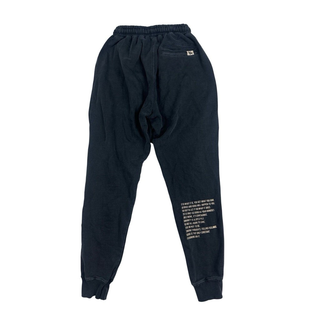 YoungLA Washed Black Graphic Jogger Sweatpants Size Large Oversized High Waist